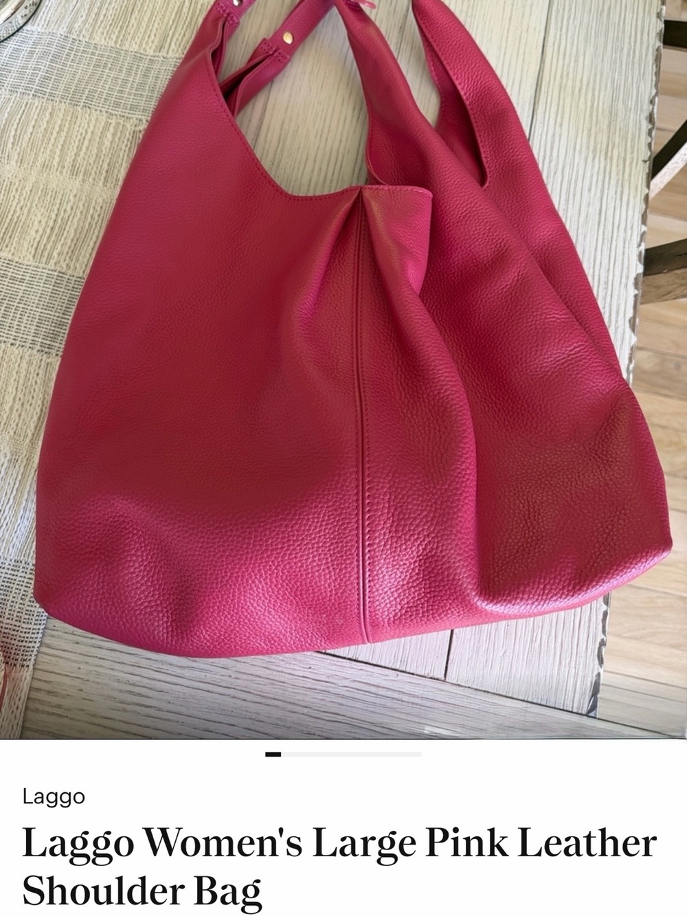 Laggo Women's Large Pink Leather
Shoulder Bag
